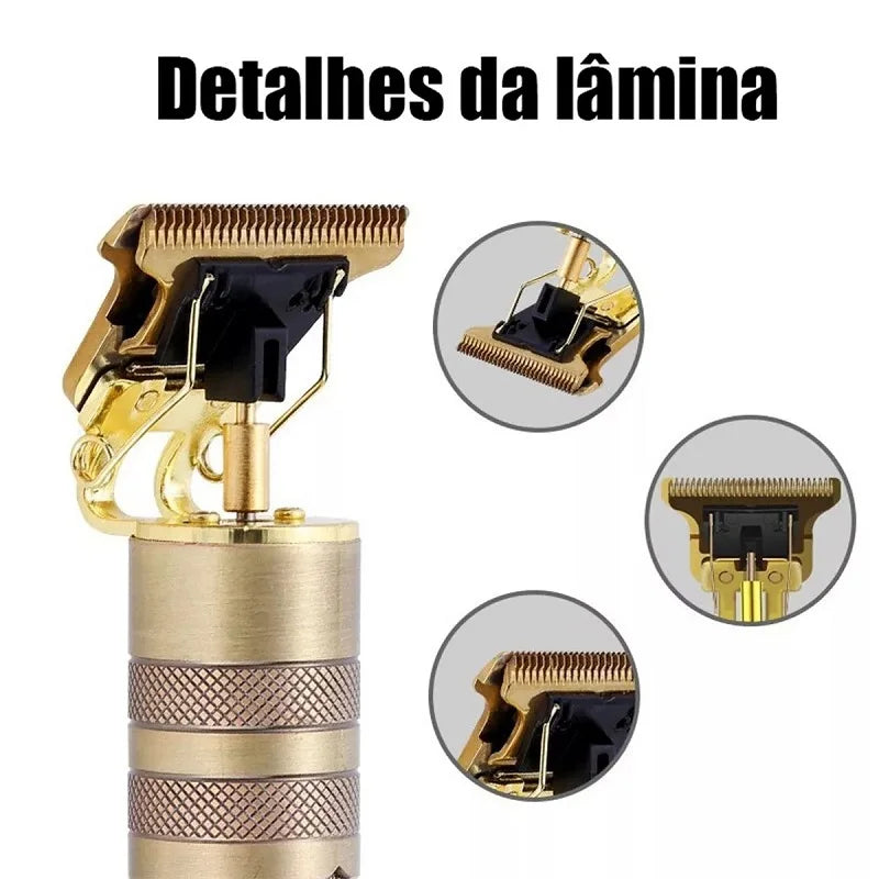 Maquininha de cabelo, dragao, corte preciso, otima qualidade, em aluminio. carregador, pentes adicionais, escova.