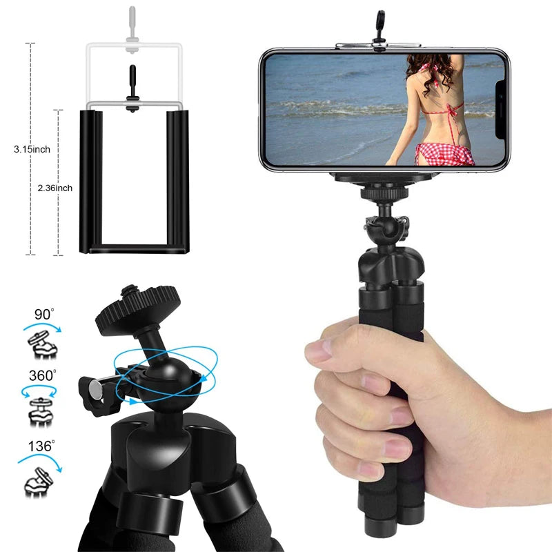 tripé para Gopro Hero 12 11 10 9 8 7 muito flexivel Mini Octopus Tripod Accessories for Go Pro 6 5 4 3 YI Eken SJCAM AKASO